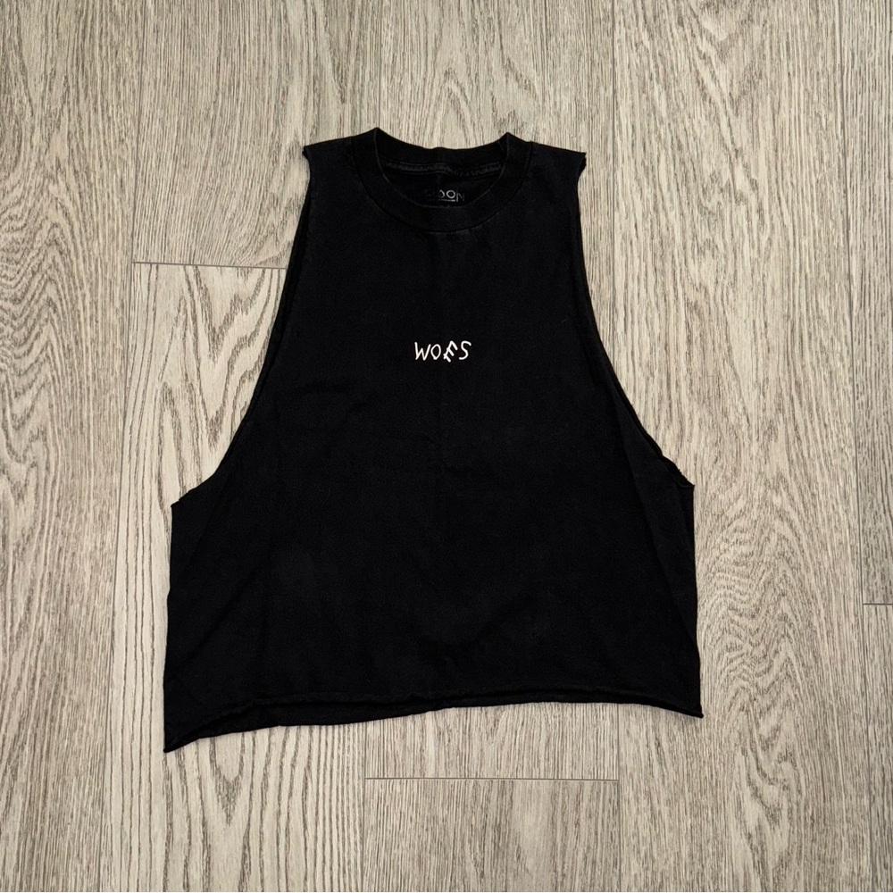 Drake “WOES” black cut off tank